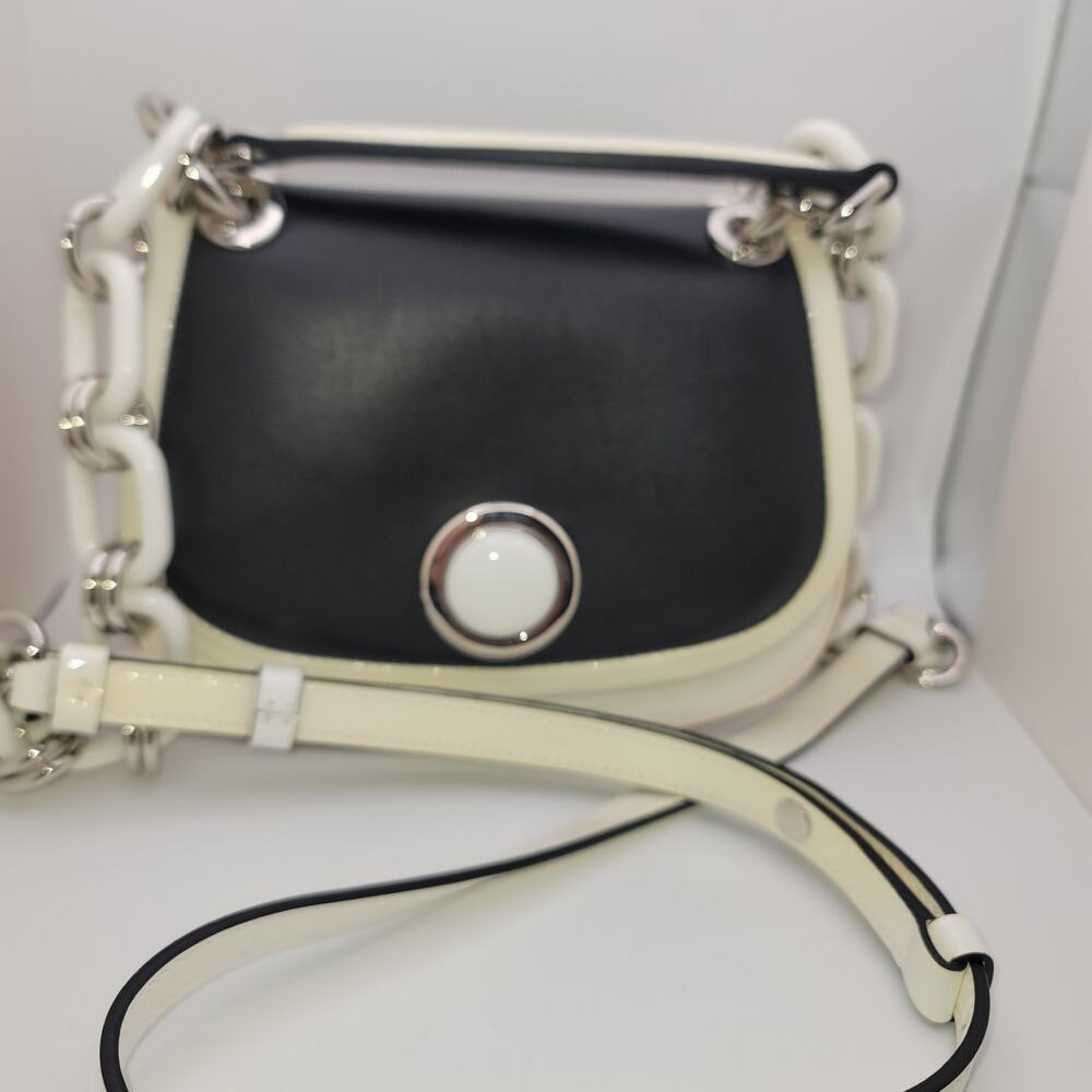 Michael Kors Collection Goldie Runway Top Handle Shoulder Bag Blk/White